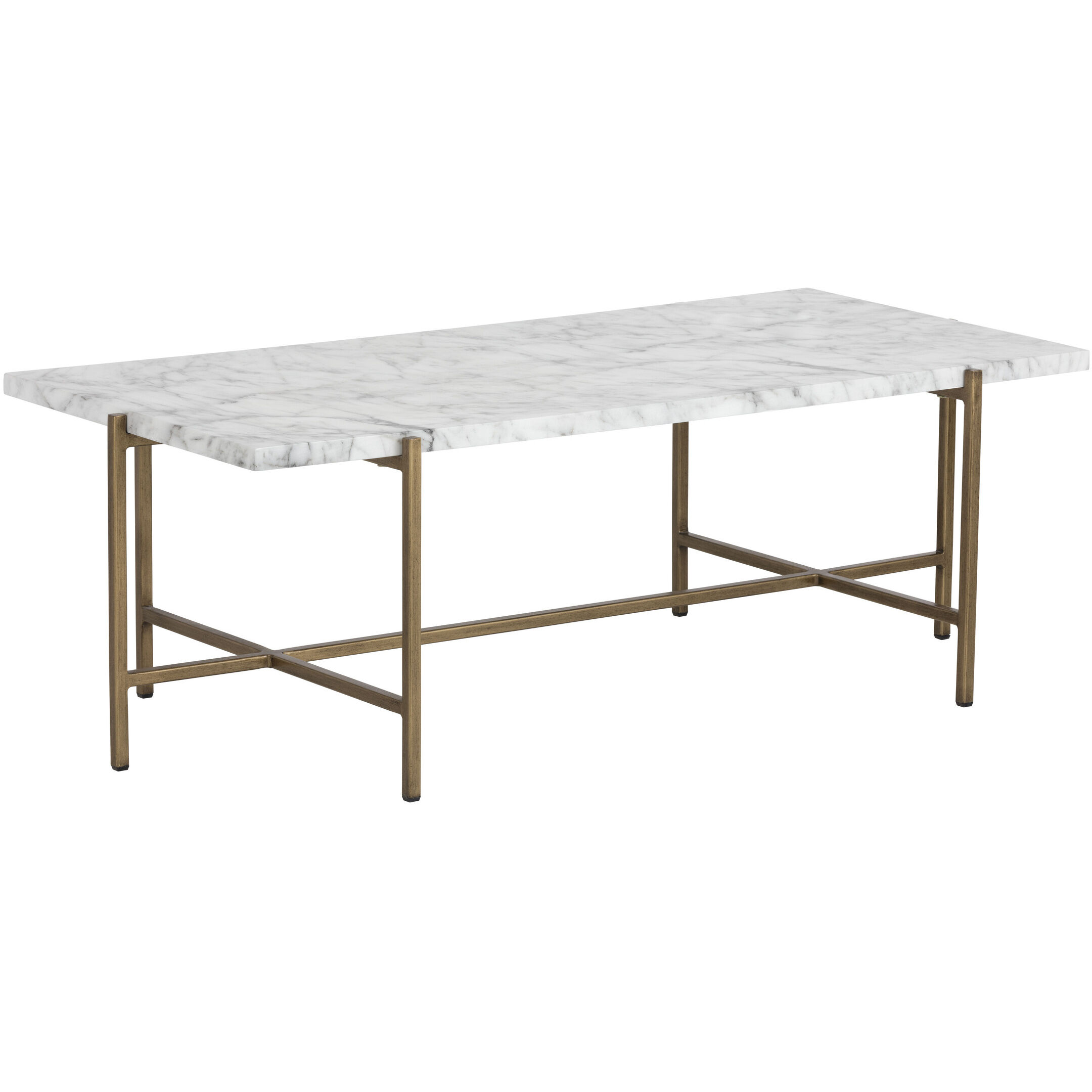 Solana 47 X 23.5 inch White / Antique Brass Coffee Table